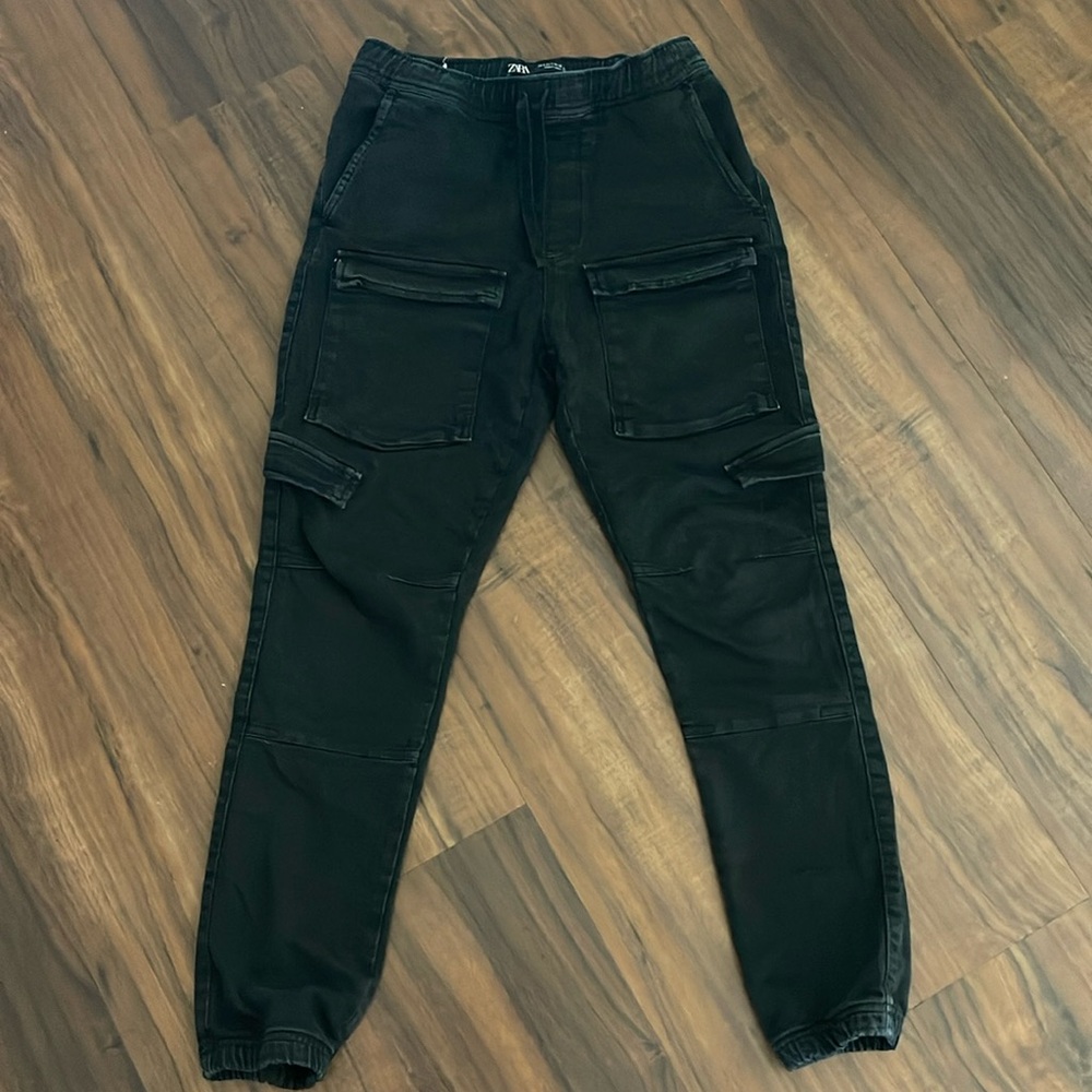 Zara Men's Black Trousers Jogger Pants - Picture 3 of 17